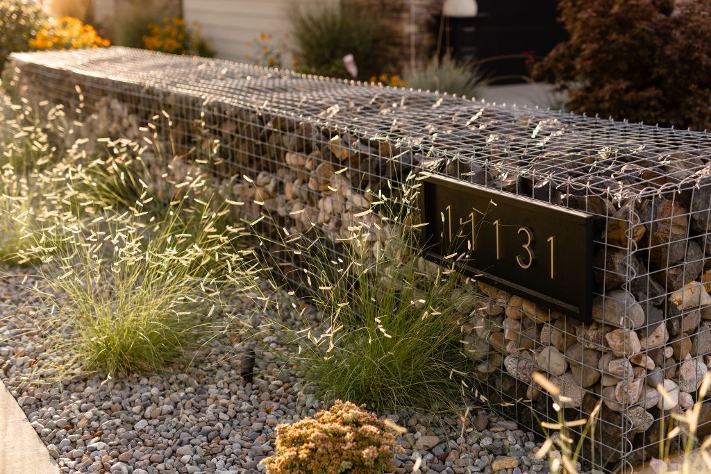 courtyard gabion landscape wall